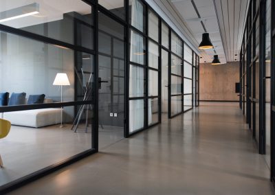 Interior glass partitions